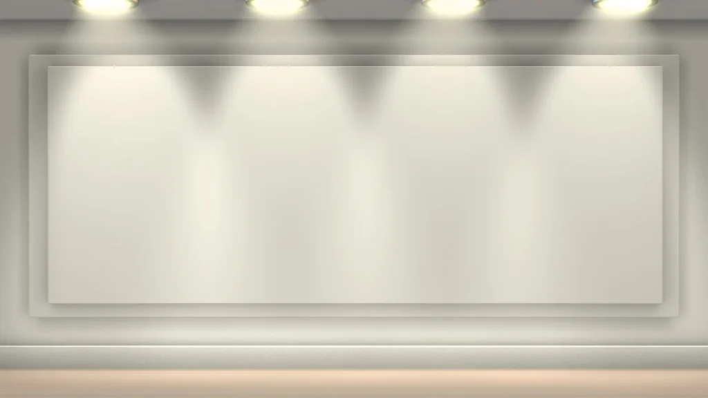 Minimalist neutral wallpaper for wall featuring a sleek illuminated display panel in a contemporary setting.